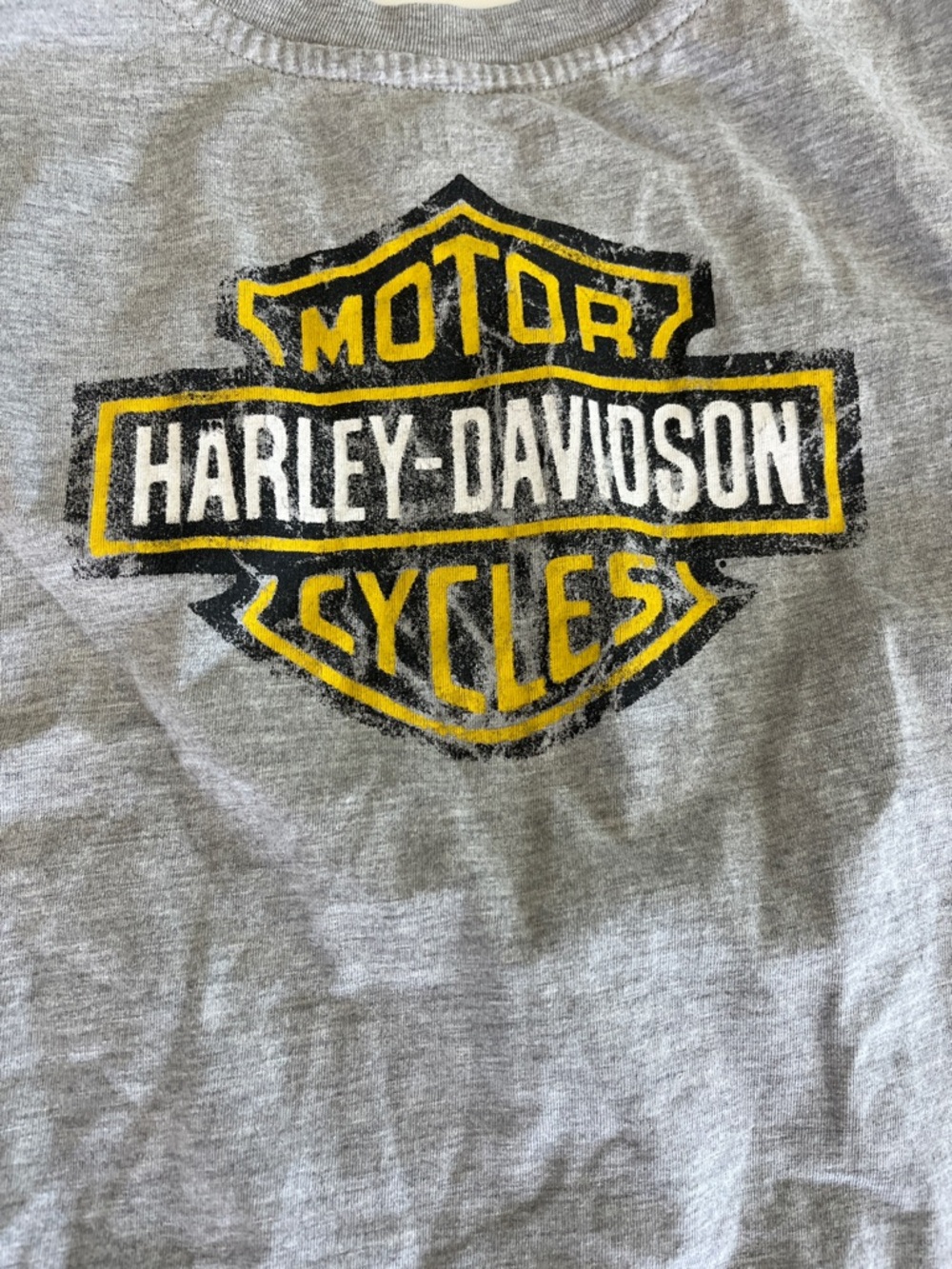 Harley-Davidson Gray Muscle Tank with Yellow Logo Patch - Picture 5 of 5